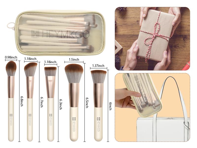 DUAIU 18-Piece Professional Makeup Brush Set - Includes 2 Powder Puffs & Travel Bag | Premium Synthetic Foundation, Blush & Eyeshadow Brushes | Complete Face & Eye Makeup Kit Colorful Brush Set with Powder Puff Smoky Blending Brush Set Dual Ended Sponge S