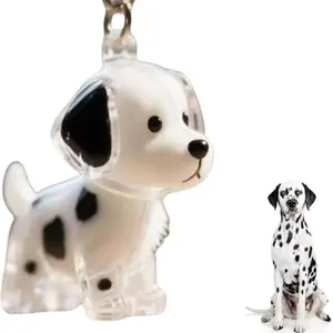Dog Hair Collector Keychain Charm Memorial Storage Box, Dog Shape Pet Hair Memorial Bottle, DIY Pet Furs Collection Capsules, Pet Hair Ashes Keepsake (Dalmatian)