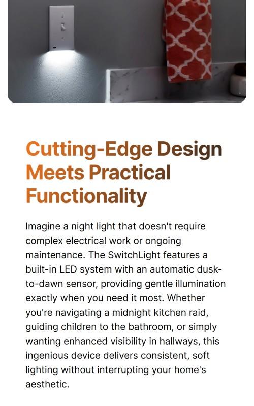 SwitchLight 3-Way - Illuminated Light Switch Cover Plate, Integrated LED Nightlight by SnapPower