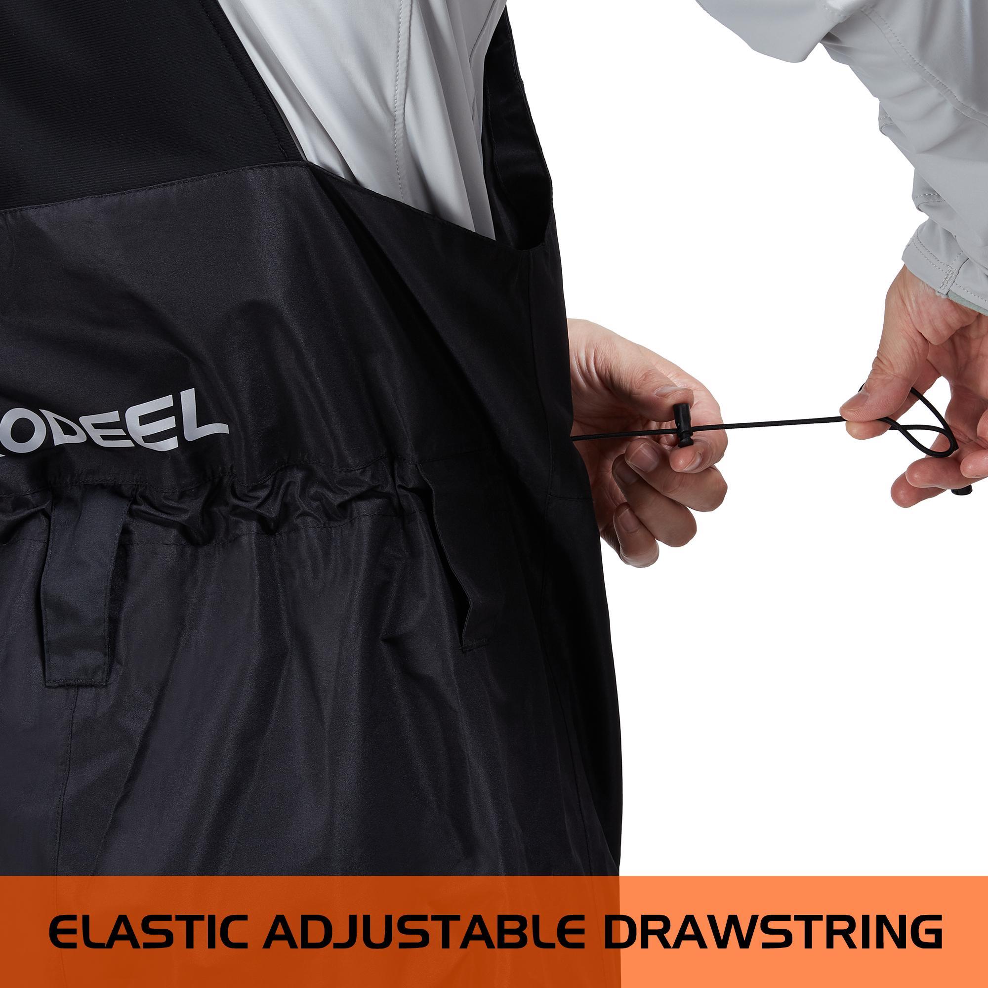 RODEEL 724 Premium Waterproof Bib Overalls Men Tactical Rainwear with Adjustable Suspenders and Multiple Pockets Relaxed Rain Pants Workwear for Outdoor Fishing Boating Car Washing Construction Landscaping Gardening Menswear, Holiday Gift