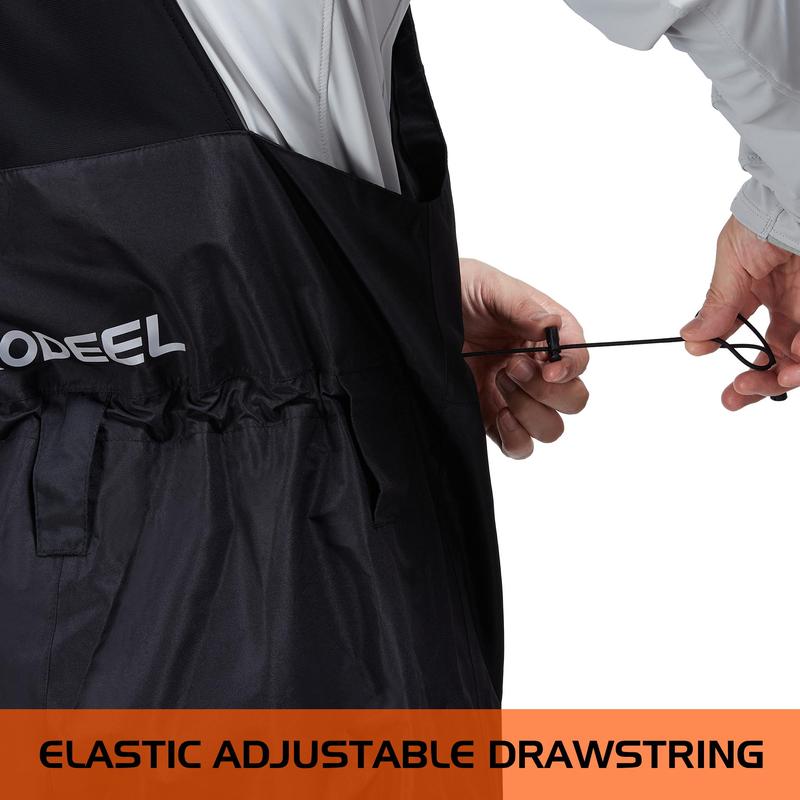 RODEEL 724 Premium Waterproof Bib Overalls Men Tactical Rainwear with Adjustable Suspenders and Multiple Pockets Relaxed Rain Pants Workwear for Outdoor Fishing Boating Car Washing Construction Landscaping Gardening Menswear, Holiday Gift