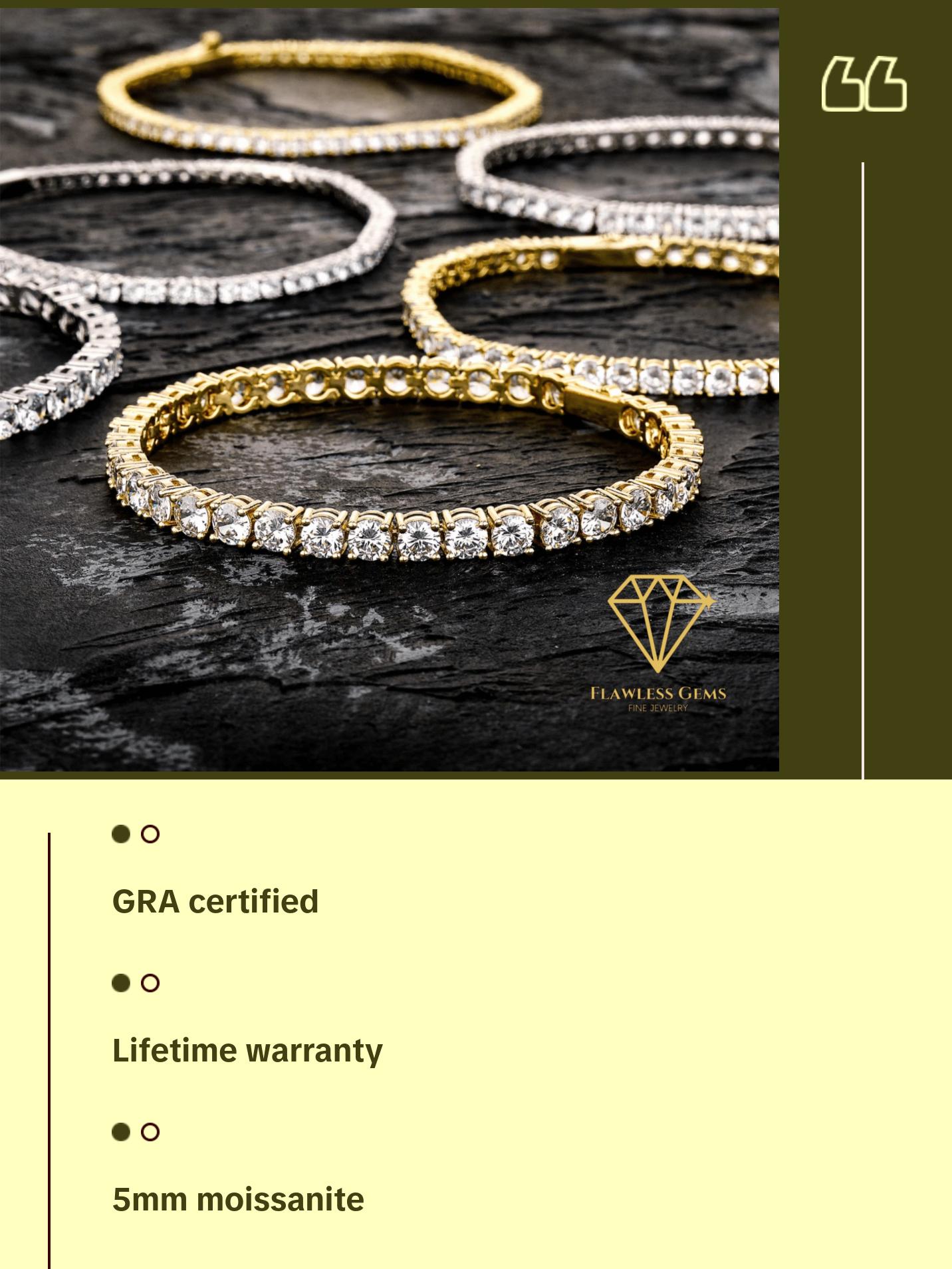 Sterling Silver VVS Tennis Bracelet