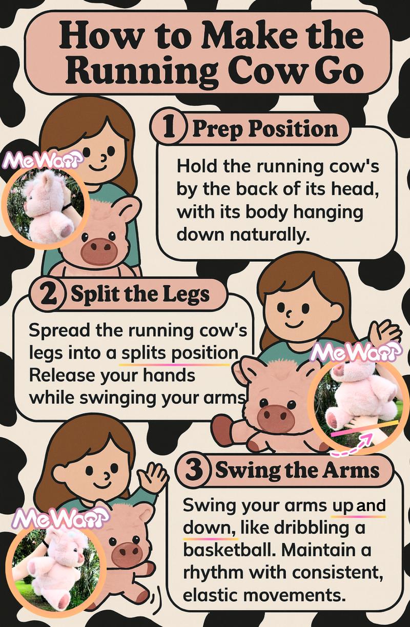 Cuddly Teddy Bear Super Soft Fluffy Running Cow Plush Toy Kawaii Highland Cow Plushies Cute Stuffed Animal Cuddle Therapy Plush for Kids & Adults