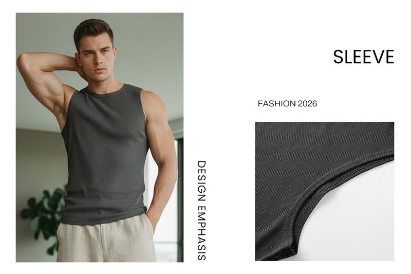 JMIERR Men's Ribbed Tank Tops Knit Sleeveless Workout T Shirt Muscle Gym Fitness Tee