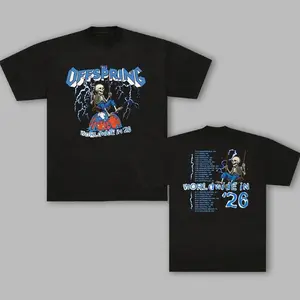 The Offspring Swinging Skeleton 2026 Tour T-Shirt, Heavy Cotton Screen Print Tee, Classic Fit Everyday Streetwear, For Men, For Women Q