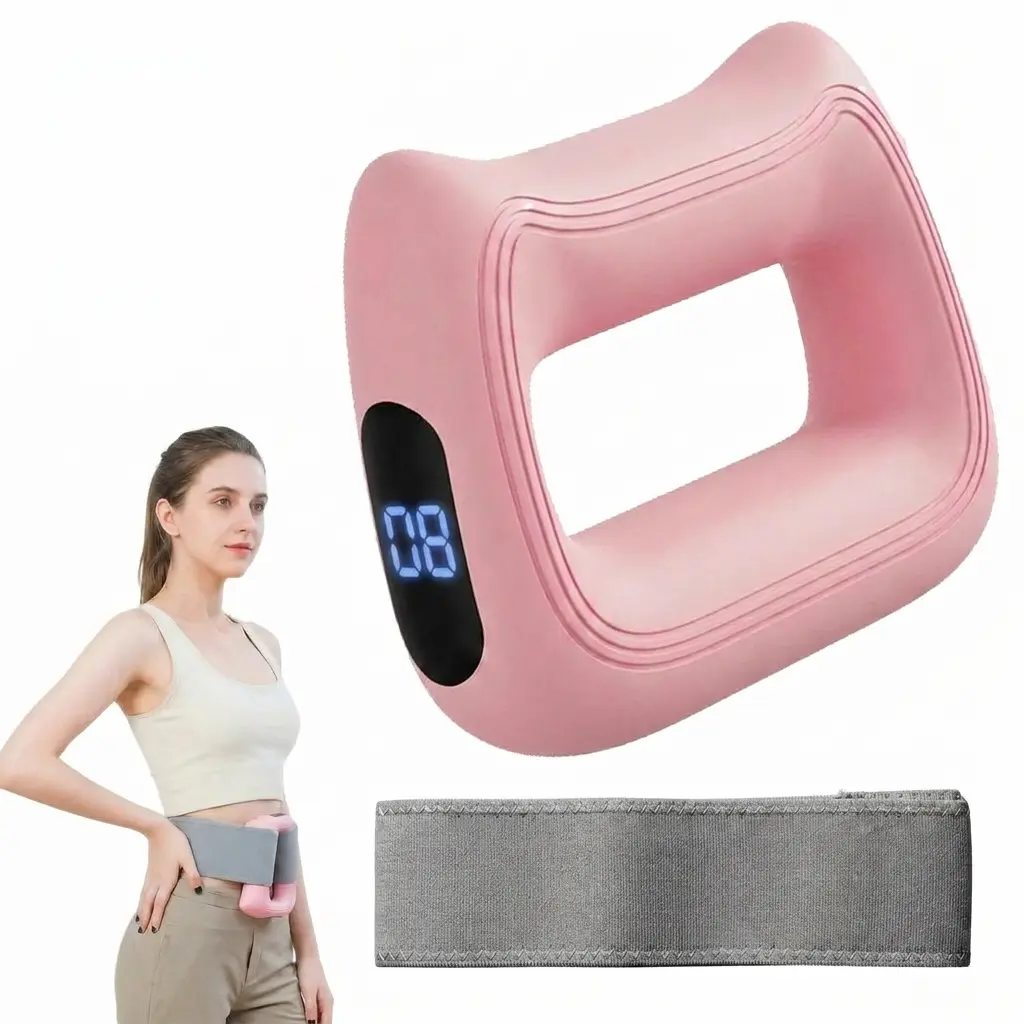 Portable Digital Control Abdominal Vibration Ring Massager - 3 Modes, 4 Levels, Battery-Powered, USB Port-Equipped Home Gym Accessory for Adults’ Abdomen, Back, Legs, Waist, Hip, Head, Compact Fitness Tool