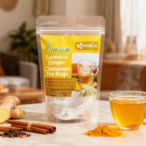 Premium Turmeric Ginger Cinnamon Tea Bags 60/120 Eco-Friendly Sugar-Free Caffeine-Free Vegan Loose Leaf Tea Anti-Inflammatory Natural Flavor Vegan antiinflamma tea, looseleaf tea Beverageanti in flama tea ginger caffeine free