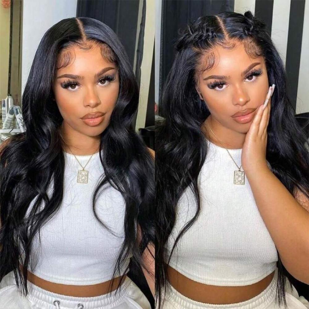 Bling Hair 13X4 Glueless Human Hair Wig Body Wave 5X5 Hd Transparent Lace Closure Wig Brazilian Remy Hair Wear And Go  Pre Cut Pre Plucked Wavy Hair 9X6 Glueless Wigs For Black Women