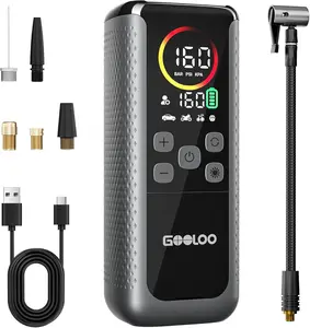 GOOLOO GT160 DUAL Tire Inflator Portable Air Compressor, 4X Faster Dual Cylinder & Upgraded Color LED Screen Portable Air Pump for Car Tires, Auto Shut-off Electric Bike Tire Pump with Pressure Gauge