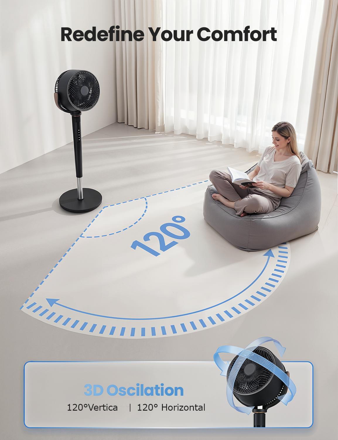MANASTIN circulator Fan for Bedroom, 20dB Oscillating Standing Fan with 12H Timer, 16 Speeds,4 Modes, 120° Oscillating,with Remote Control MANASTIN circulator Fan for Bedroom, 20dB Oscillating Standing Fan with 12H Timer, 16 Speeds,4 Modes, 120° Oscillating,with Remote Control