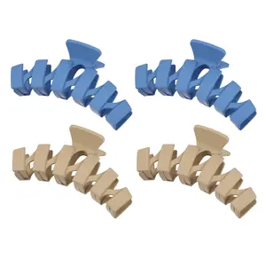 CHEIBEAR 4pcs 4.4 Inch Large Nonslip Matte Hair Claw Clip, Wave Hair Clips for Thick Hair