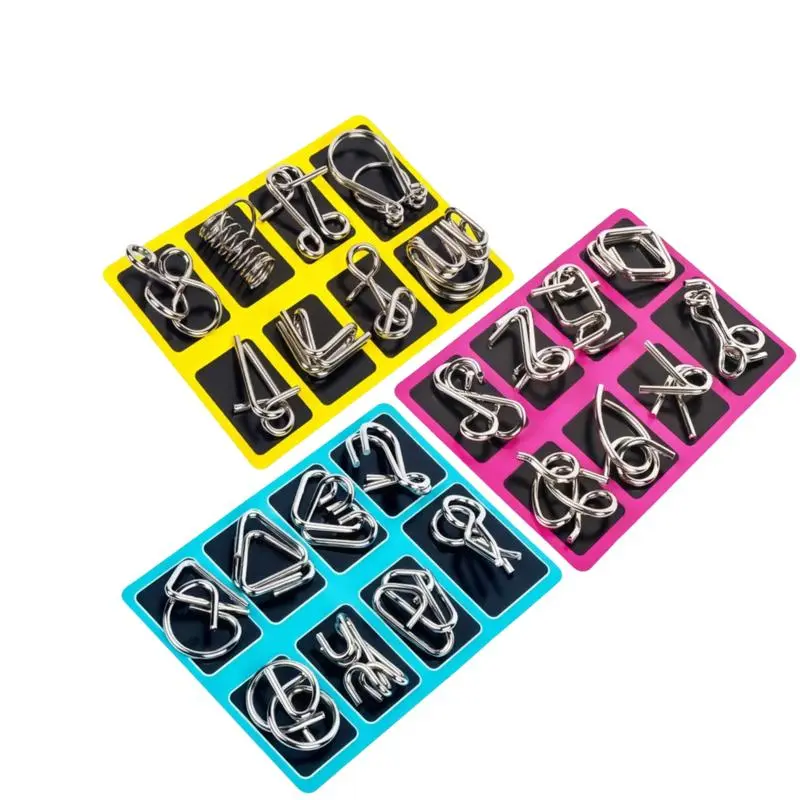 Unisex Metal Brain Teaser Puzzles Set - 3 Packs (24pcs Total) Metal Wire Pieces, Wire Chain Challenges, Chinese Ring Magic Tricks, Montessori Learning Toy for Comics Collectibles Enthusiasts, 13 Years Above, Creative Puzzle, Family Puzzle