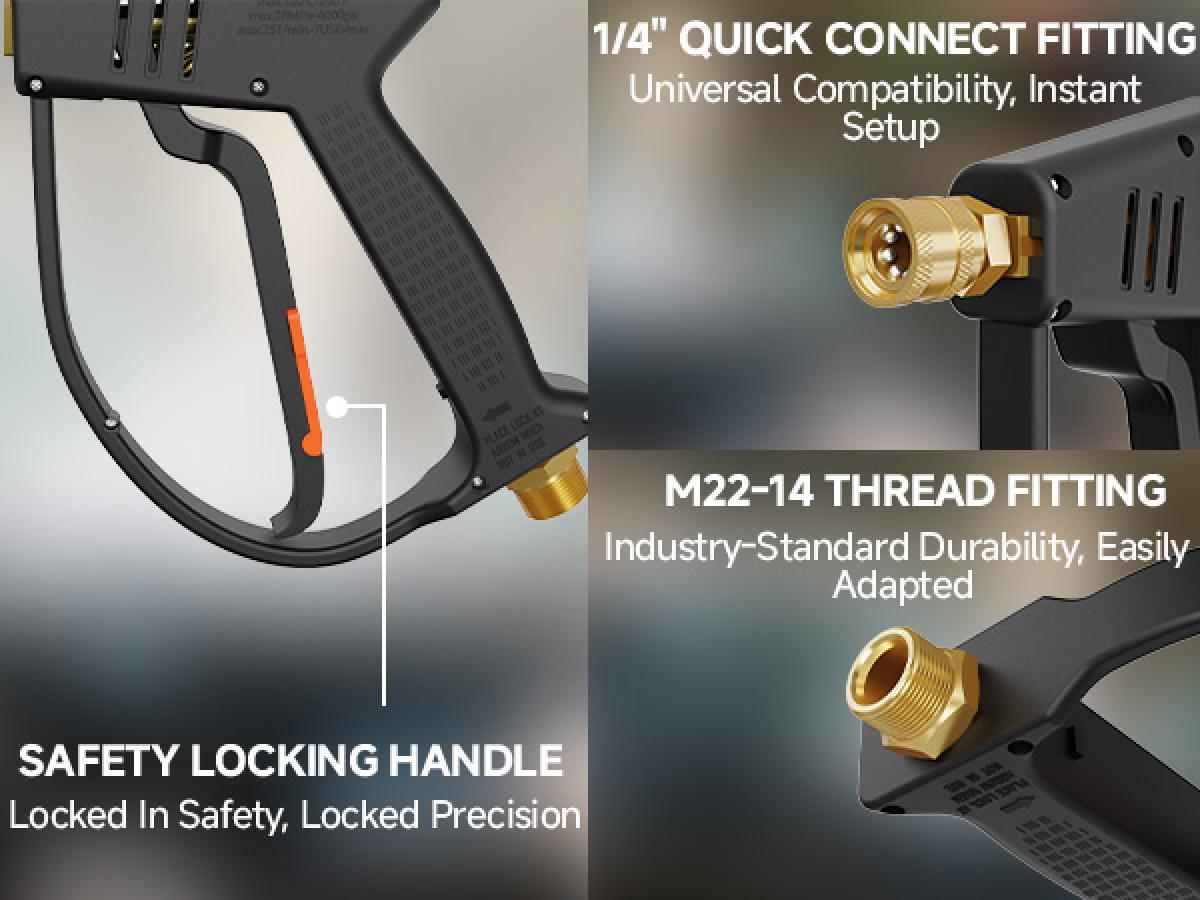 Giraffe Tools High Pressure Washer Short Gun for High Pressure Foam Cannon Car Wash