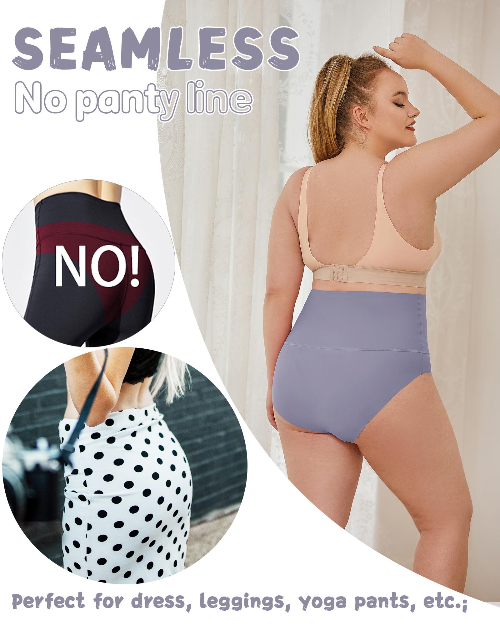 FINETOO Women High Waist Seamless Thongs Tummy Control Underwear Soft Stretchy Bikini Panties No show T-back S-3XL Comfy Womenswear 4pcs Springtok SpringStatements