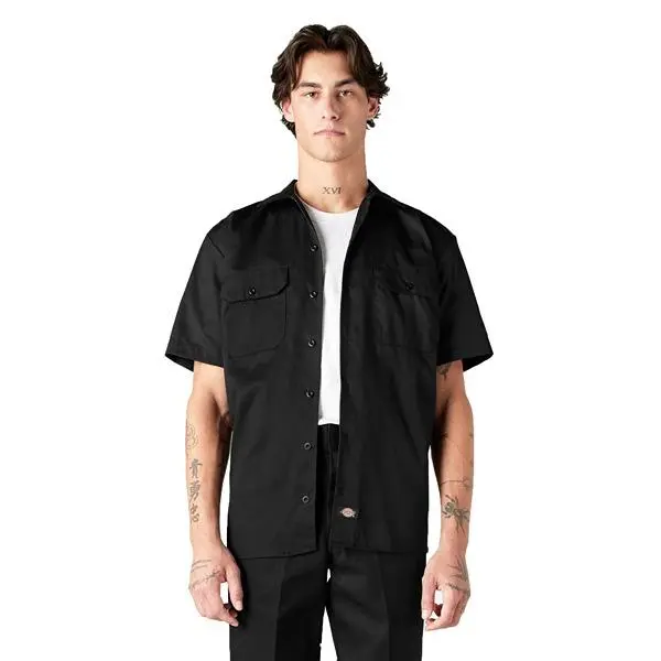 Dickies Original Men's Work Shirt - Traditional Fit, Short Sleeve Button Up Casual Collared Menswear Top for Easy Movement, Tops, Button Up Shirt, Casual Collared Shirt