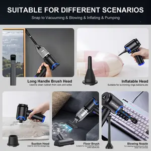 LupuAuto 4-in-1 Handheld Car Vacuum Cleaner, 4 Suction Modes, Portable Wireless, LED Light, Type-C Charging, for Cars, Homes, Offices, Pet Hair & Keyboards