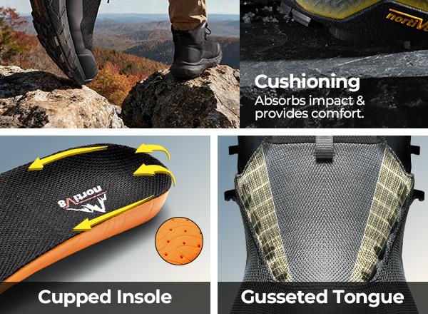 【WATERPROOFING】NORTIV 8 Men's Mid Waterproof Hiking Boots TPU Oxford Fabric Upper Mesh Lining Vegan Leather Insole MD Rubber Outsole for Outdoor Adventures SpringStatements