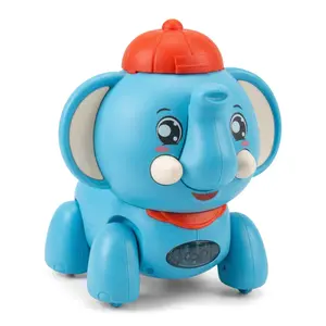 Bump & Go Elephant Toy with Music & LED Lights, Automatic Steering Interactive Crawling Toy for Toddlers, Educational Gift for Boys & Girls