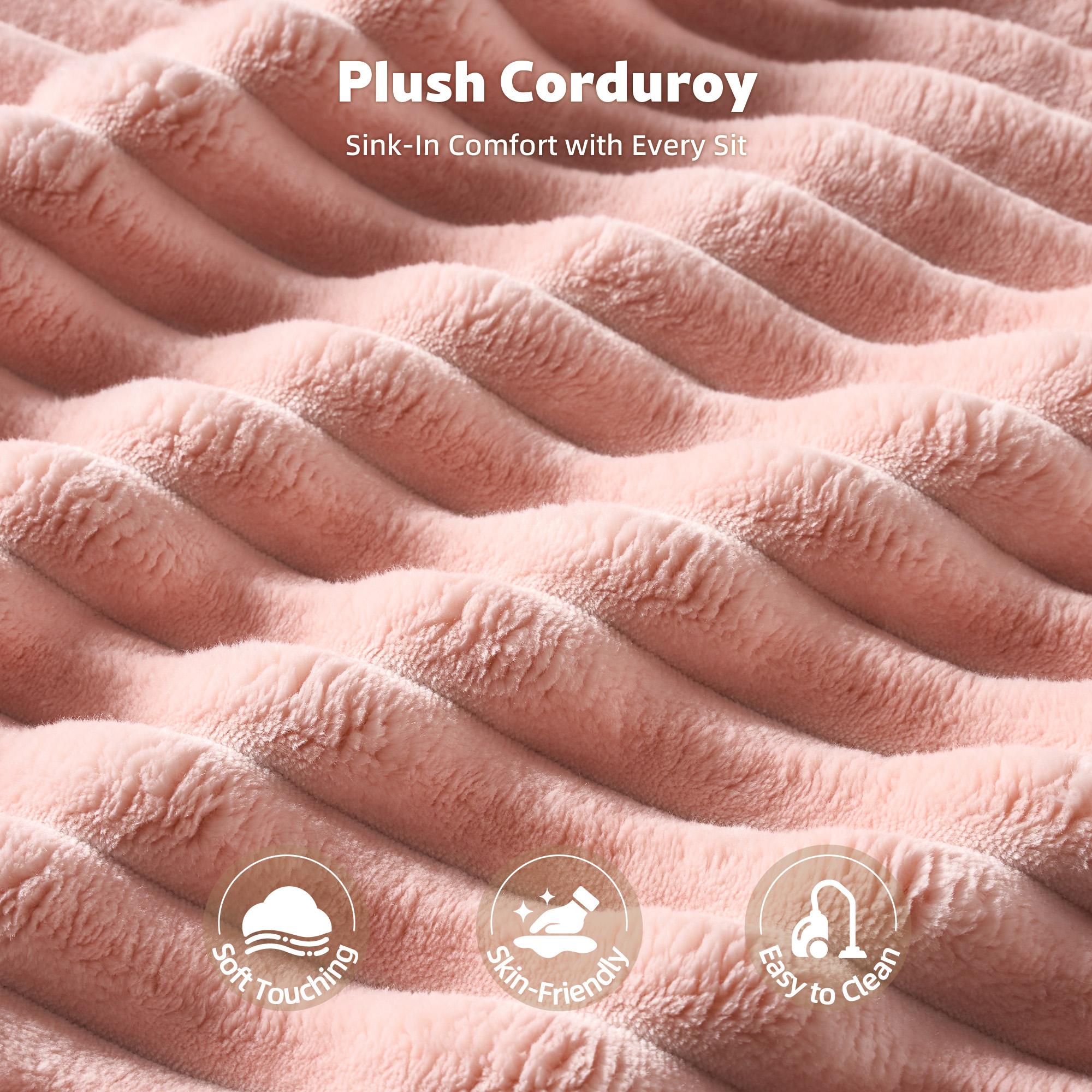 【Black Friday & Cyber Monday Deal】OOSWIFT 59" W Oversized Corduroy Lounge Chair, Single Sofa Bed with Pillows, Modern Wide-Arm Sleeper Chair for Living Room, Lounger for Nursery & Home Theater, Cozy Round Reading Chair