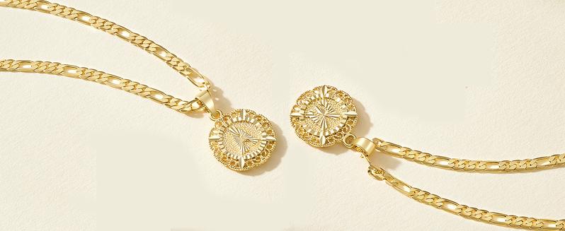 [Valentine's Day Gift]KissYan 14K Yellow Gold Plated Initial Necklace with Round Letter Pendant, Capital Monogram Alphabets A-Z, Unisex Casual Accessory