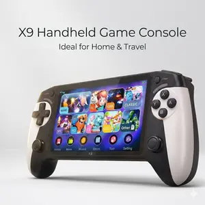 X9 Handheld Game Console with 10 Preloaded Emulator Games 5.5-inch Display Portable Travel Friendly Protective Case Low Power Usage White Color