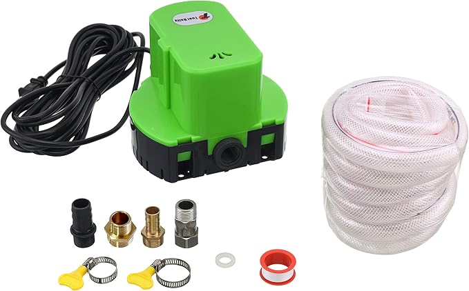 Tool Daily Automatic Pool Cover Pump 1200 GPH Submersible with 4 Adapters & 16ft Drainage Hose, Automatic ON/OFF Function, Durable Construction