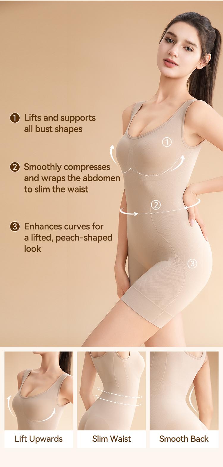 Kakapeople Women's Tummy Control Bodysuit Shapewear, Body Sculpting Compression, Minimalist Shapewear, Lift & Smooth Your Curves Effortlessly.