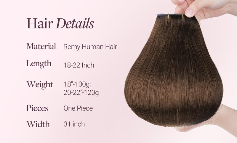 GOOGOO Butterfly Weft Extensions Human Hair Genius Weft PU Hole OVO Weft-thin,Double-layered One Piece Remy Human Hair