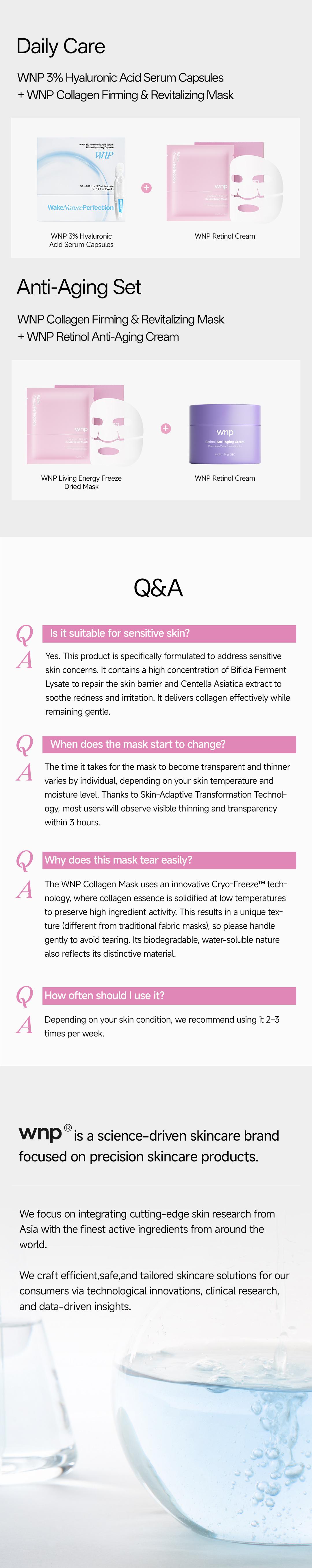 [WNP Official] WNP Collagen Bio-Lift Revitalizing Mask Instant Firming & Revitalizing for Wrinkles Reduction Anti-Wrinkle, Brightening & Hydrating Skin Repair