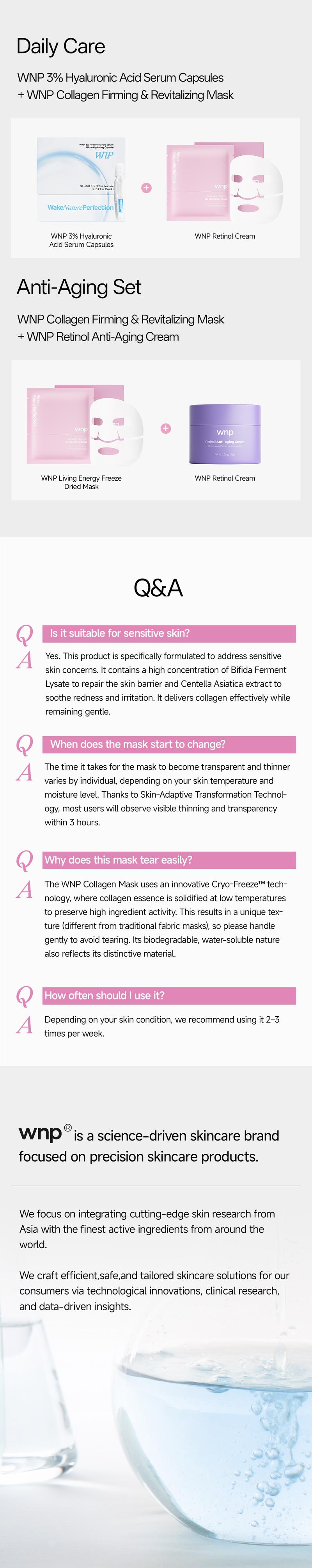 [WNP Official] WNP Collagen Bio-Lift Revitalizing Mask Instant Firming & Revitalizing for Wrinkles Reduction Anti-Wrinkle, Brightening & Hydrating Skin Repair