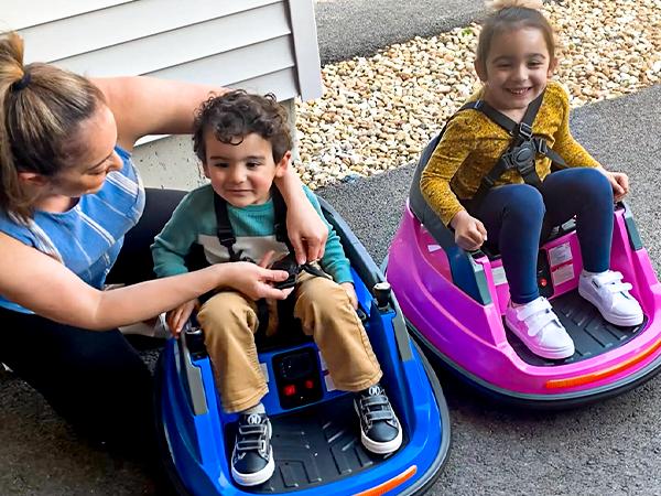 Hikiddo Upgraded 12V/6V Bumper Car for Kids, Ride on Toys Bumper Car for Toddlers with Remote & Music