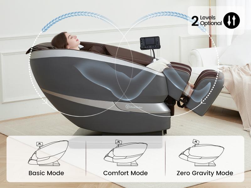 Real Relax 2024 massage chair FS01 full body zero gravity dual-core S-track deep massage built-in Bluetooth comfortable heating massage recliner Neck Massager Back Massager Arm Massaging Device Roller Massager