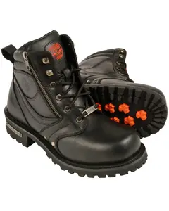 Milwaukee Leather Men's Men'S 6" Side Zipper Boot Round Toe Wide - Mbm9050w