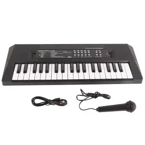 Electric Keyboard 37 Key Piano with Microphone Recording Function 8 Tones 6 Songs 5 Rhythms 5 Percussion Music Adjustable Volume for Children's Musical Instrument Toy Multifunction Portable Electronic Dual-Speaker Piano