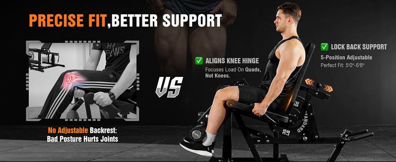 GWMD Leg Extension and Curl Machine, Adjustable Leg Curl Machine, Seated Leg Extension and Lying Curl Machine for Home Gym, Leg Workout Equipment with Cable System