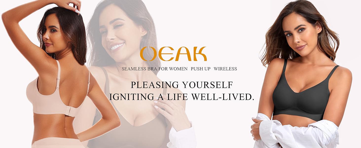 OEAK Womens Seamless Jelly Bra No Underwire Comfort Push Up Bras Buttery Soft Wireless Full Coverage Sport Everyday Bra OEAK Womens Seamless Jelly Bra No Underwire Comfort Push Up Bras Buttery Soft Wireless Full Coverage Sport Everyday Bra