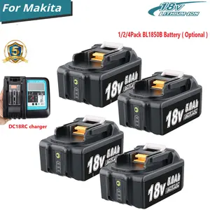 1/2/4Pack 5.0Ah BL1850B Replacement battery with DC18RC charger for Makita 18v BL1860 BL1840 BL1830 BL1820 BL1815B LXT400 Cordless Power Tools
