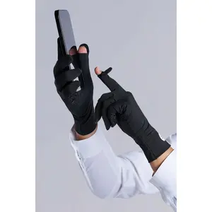 Unisex Fuji Convertible Fingertip Sun Gloves | Black Unisex Fuji Convertible Fingertip Sun Gloves | Black