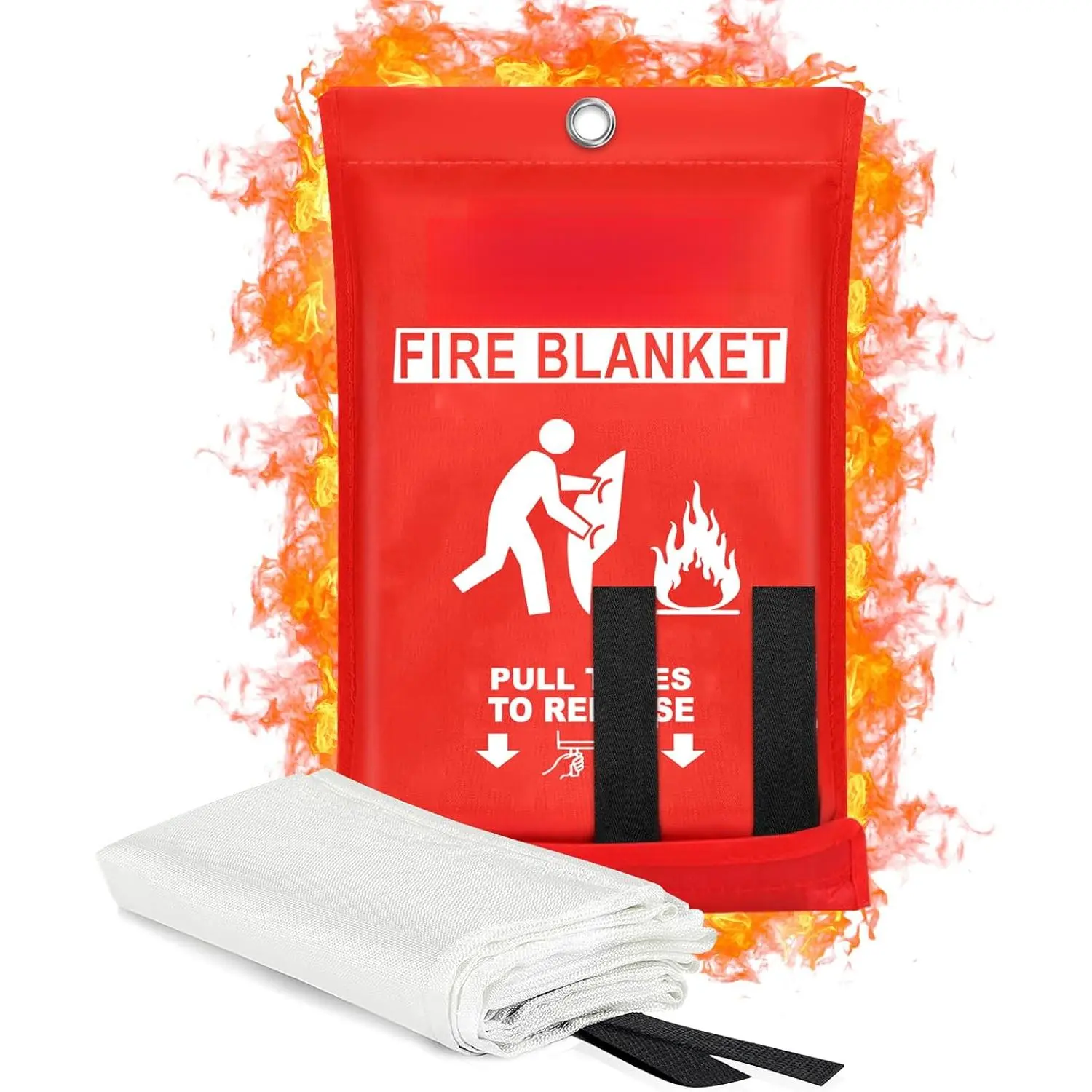 2025 Emergency Fire Blanket, Fire Extinguisher Blanket, Fire Suppression Fabric Flame Retardant Towel Flame Safety Cloth for Home, Kitchen, School, Grill, Car, Office, Warehouse(40" x 40")