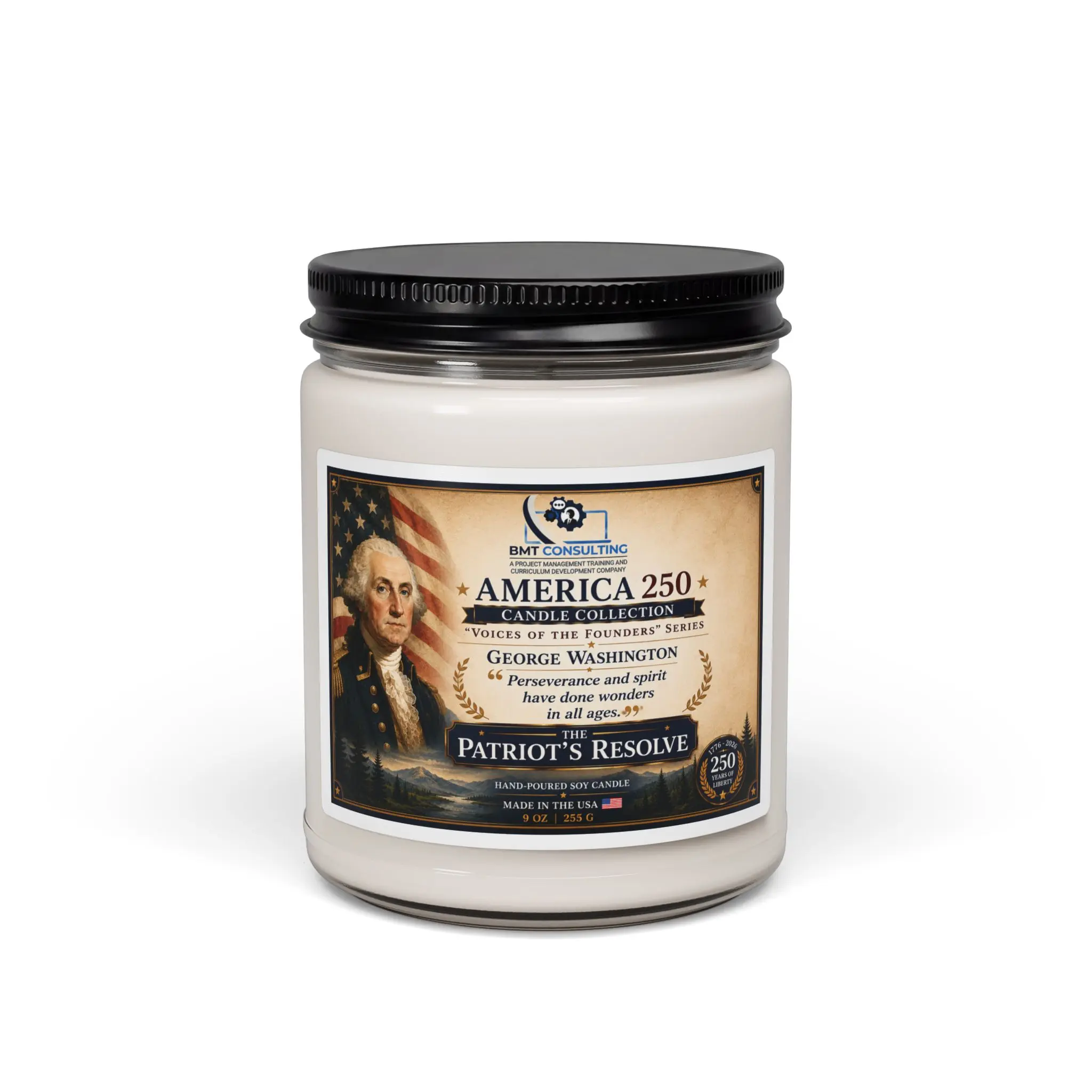 George Washington America 250 Patriotic Scented Soy Candle