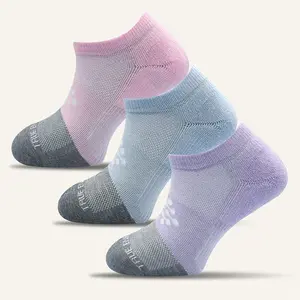 Women's Colorful Sport Cushioned Ankle Socks - 3 Pair