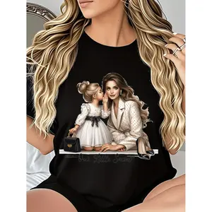 Our Little Secret Mother Daughter T-shirt Chic Fashion Art Tee Mom Daughter Bonding Gift For Her Best Friend Goal Outfit Shirt Womens Apparel Unique Graphic Tee Birthday Gift Idea Stylish Top