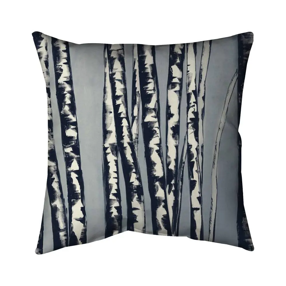 18x18 in. Abstract Birch Forest Contemporary Outdoor Throw Pillow with 360 Stand - Polyester Print, UV Resistant, Patio/Garden Decor, Outdoor Cushions for Gardens (Model 5542-1818-LA51-1)