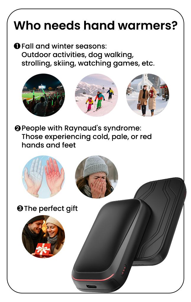 GAIATOP Automotive Turbo Design Hand Warmers for Men | 10400mAh, 13H Long-Lasting Warmth, 3s Fast Heat, 3 Modes Rechargeable for Him. Safety Certified