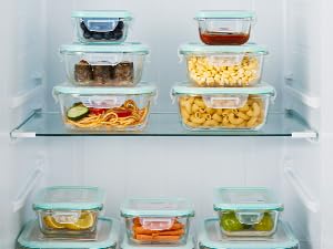 【Spring Sale】Vtopmart 18 Pack Glass Food Storage Containers with Airtight Lids, BPA Free, Reusable for Meal Prep, Lunch, Salads, Soups, Freshness Kitchen Rectangle Square Silicone