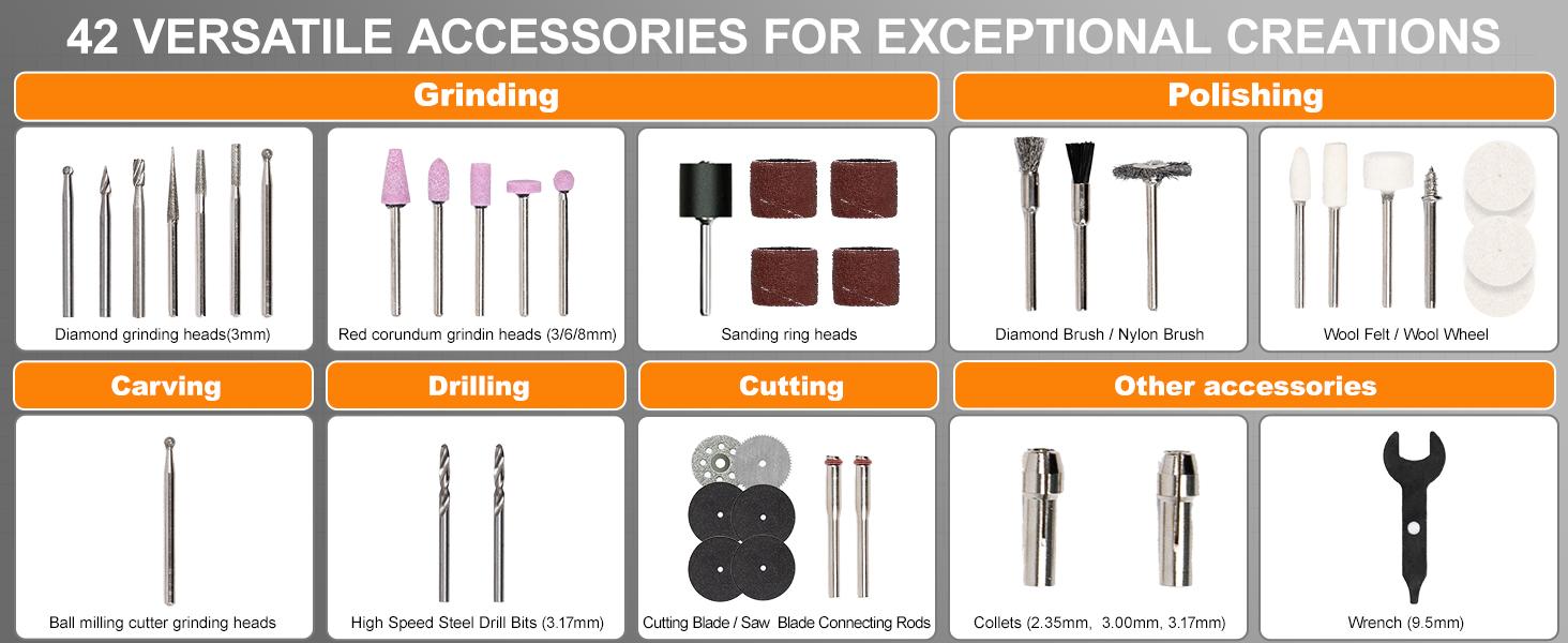 Cordless Rotary Tool Kit, Multi Purposes, Multi-Speed Sanding, Polishing, Drilling, Etching, Engraving, DIY Crafts