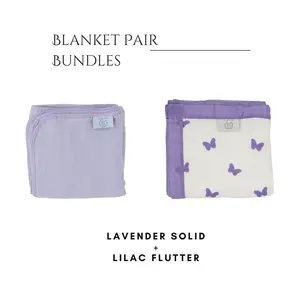 Lavender Solid + Lilac Flutter Blanket Bundle