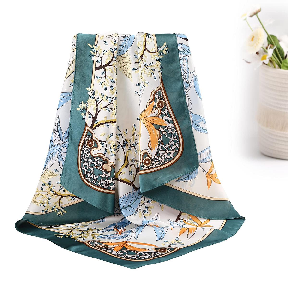 AWAYTR 4PCS/Set 27.5" Square Silk-Like Head Scarf Neck Scarves for Women Hair Kerchief Bandanas Headbands Head Wraps TikTokShopBlackFriday