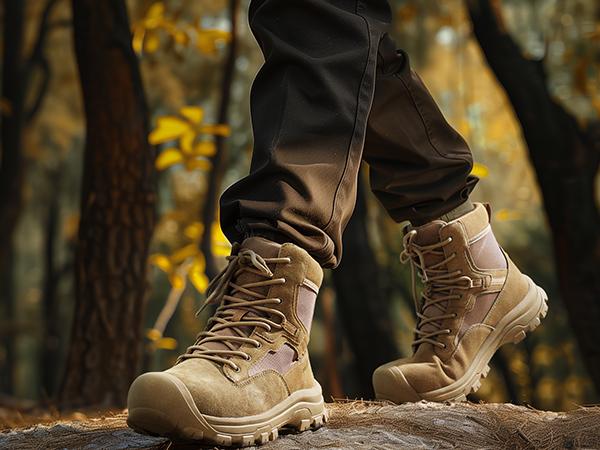 NORTIV 8 Men's Waterproof Work Military Tactical Boots Rubber Toe Leather Outdoor Hiking Motorcycle Combat Boots