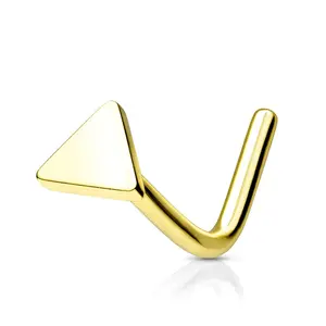 Triangle Flat Top L-Bend Nose Stud - Stainless Steel